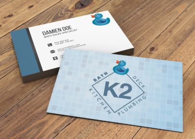Not Really Rocket Science designed new business cards for K2 Bath